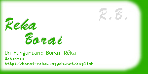 reka borai business card