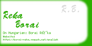 reka borai business card